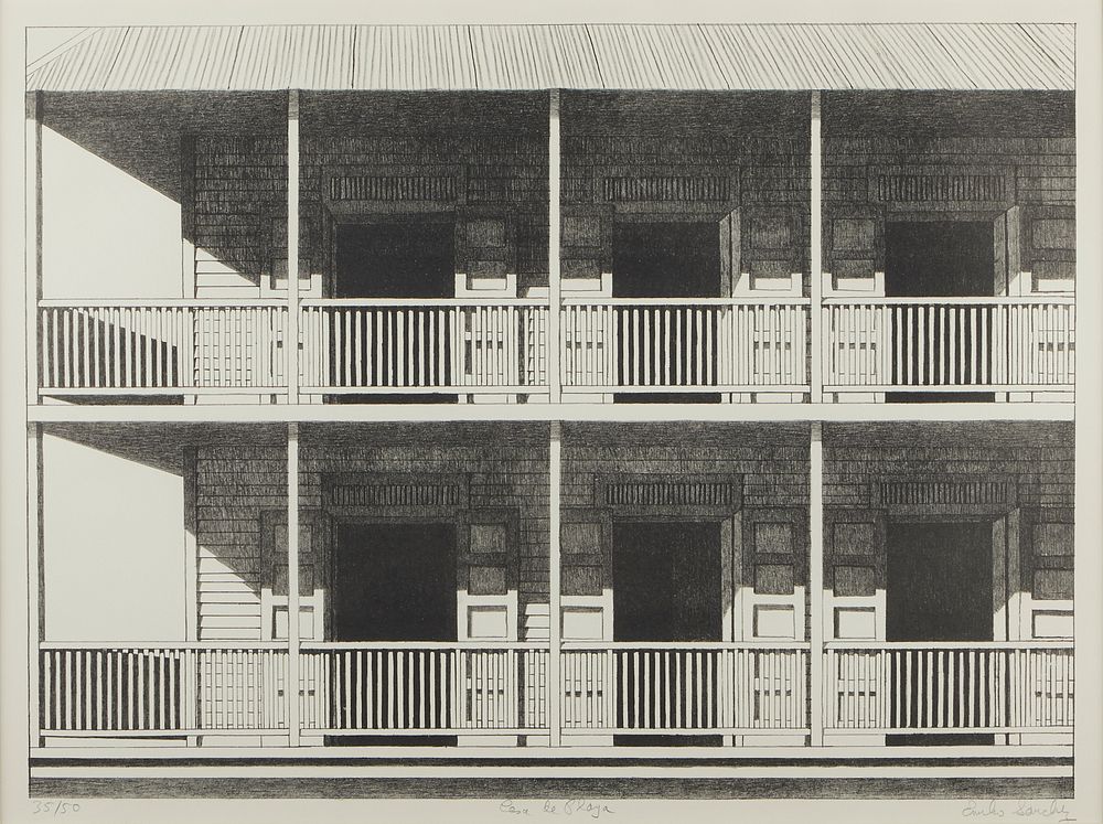le_pho_banner 2 Emilio Sanchez "Casa de Playa" Lithograph