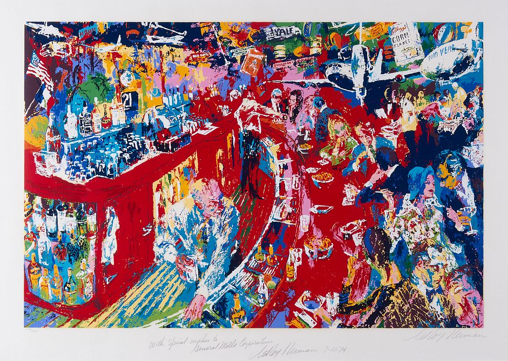 le_pho_banner 2 LeRoy Neiman "Bar at 21" Serigraph 1974