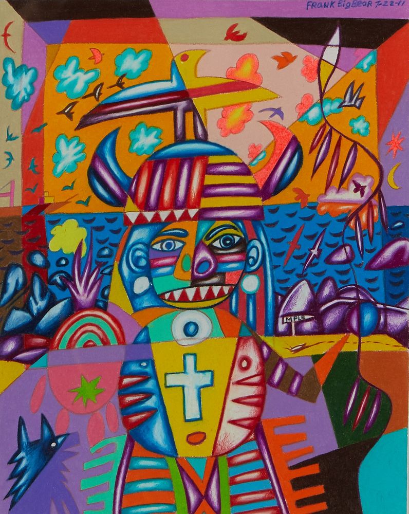 le_pho_banner 2 Frank Big Bear "Buffalo Man" Colored Pencil