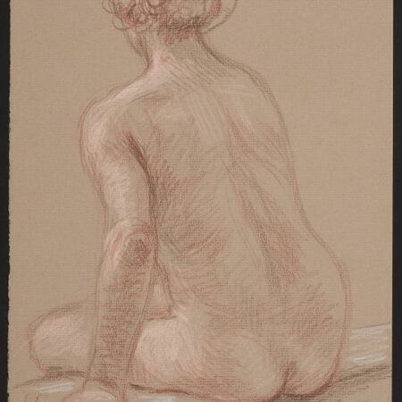 Paul Cadmus Seated Nude Back View Crayon on Paper