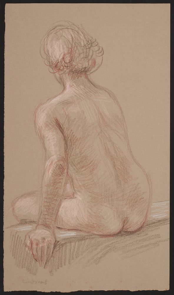 le_pho_banner 2 Paul Cadmus Seated Nude Back View Crayon on Paper