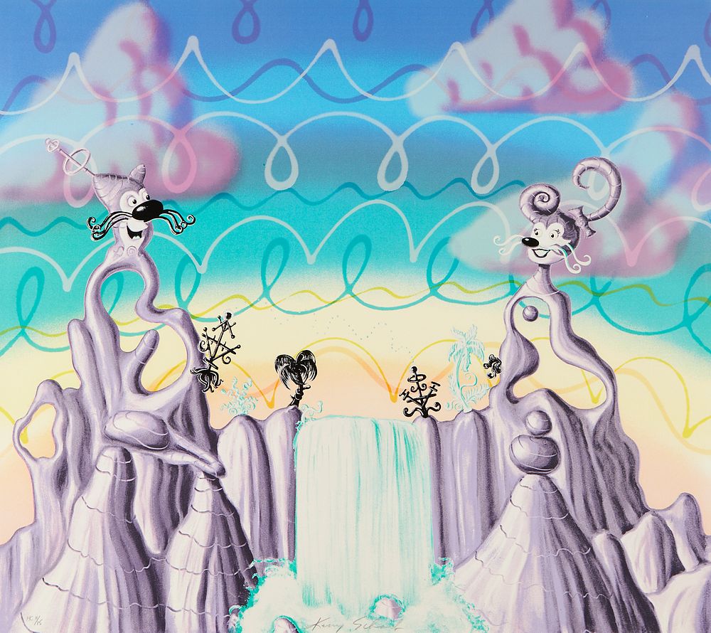 le_pho_banner 2 Kenny Scharf "Aqua Pollination" Silkscreen