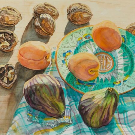 Janet Fish "Figs and Apricots" Still Life Watercolor