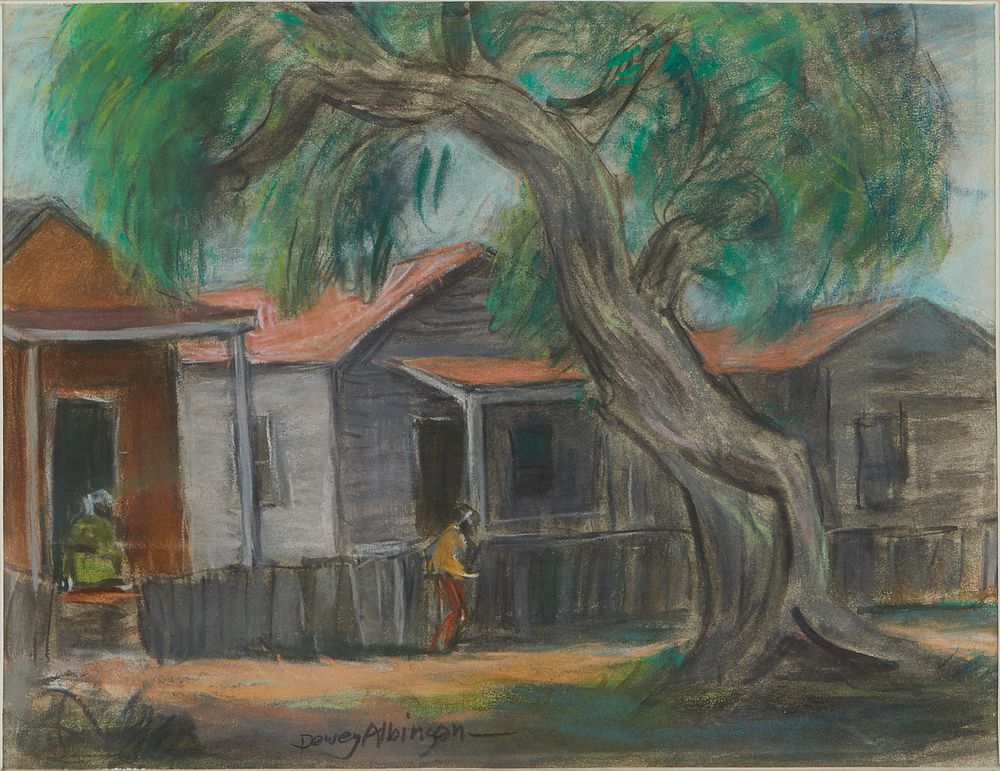 le_pho_banner 2 Dewey Albinson Row of Houses Pastel Drawing