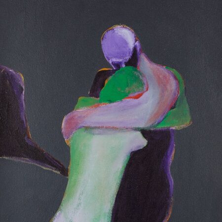 Fritz Scholder Couple Embracing Oil on Paper