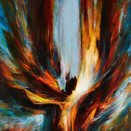 Leonardo Nierman Oil on Board Painting
