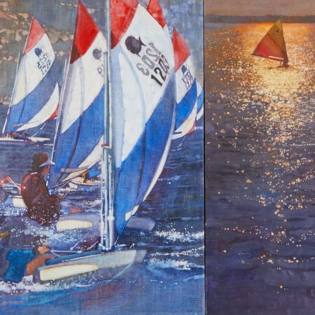 Bernie Fuchs "Sailing" Oil on Canvas Diptych