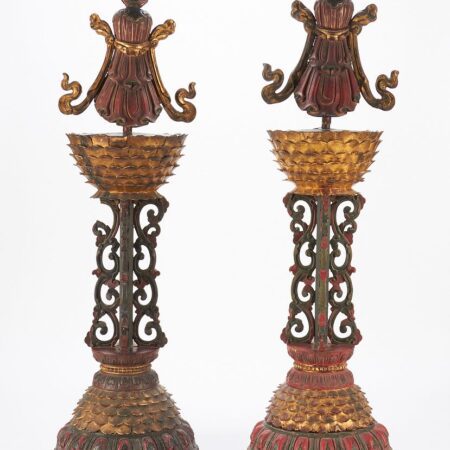 Pair of Temple Auspicious Symbols of Buddhism / Temple Fixtures