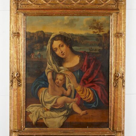 Madonna and Child Painting on Panel Follower of Bernard van Orley
