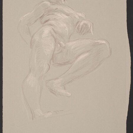 Paul Cadmus Male Nude Crayon on Paper