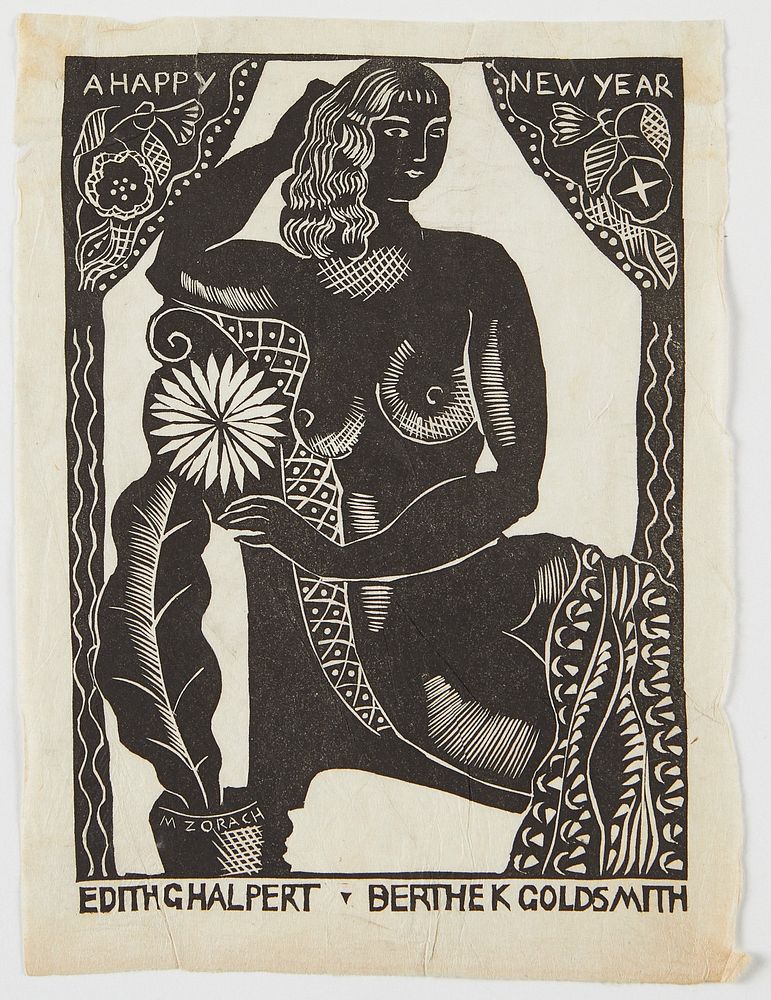 le_pho_banner 2 Marguerite Zorach "A Happy New Year" Linocut