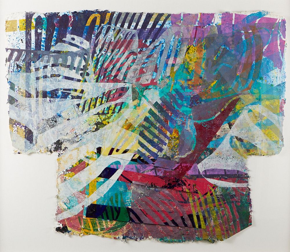 le_pho_banner 2 Sam Gilliam "Butterfly Days" Large Mixed Media Painting on Handmade Paper
