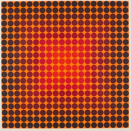 Victor Vasarely Serigraph Pokol 1968