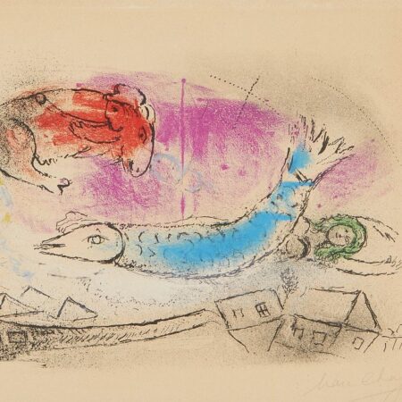 Marc Chagall "Blue Fish" Lithograph