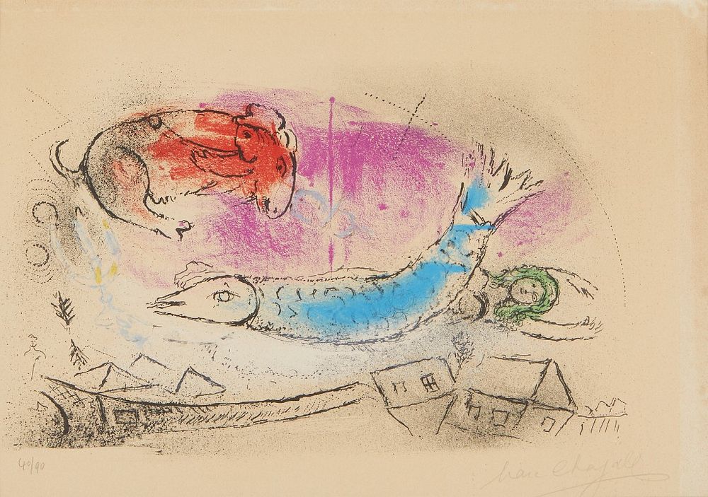 le_pho_banner 2 Marc Chagall "Blue Fish" Lithograph