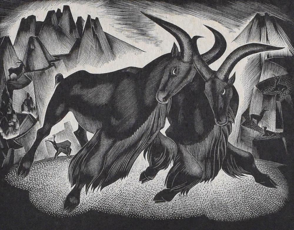 le_pho_banner 2 Agnes Miller Parker "Barbary Sheep" Wood Engraving