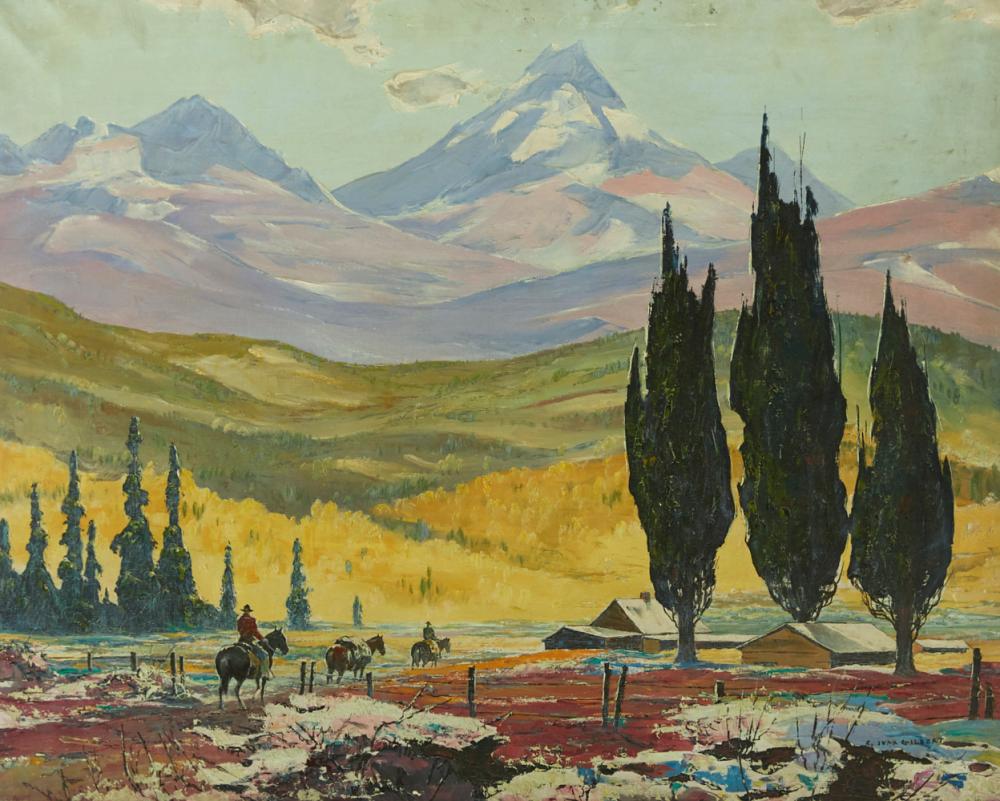 le_pho_banner 2 Carl Ivar Gilbert "Near the Ranch" Oil on Canvas
