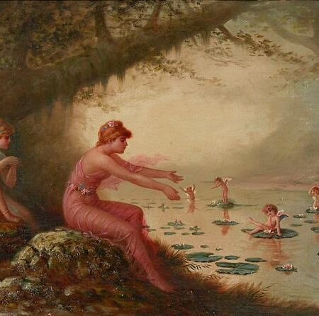 ADM Cooper Nymphs and Cherubs Oil on Canvas