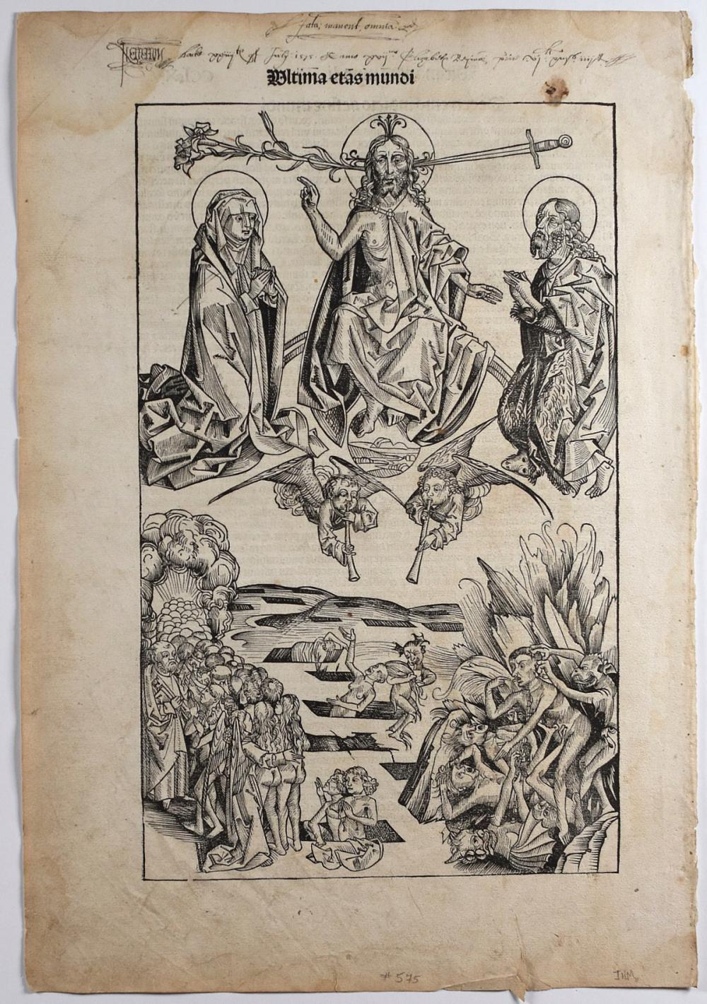 le_pho_banner 2 Schedel Leaf from the Nuremberg Chronicle "Ultima Etas Mundi" 1493