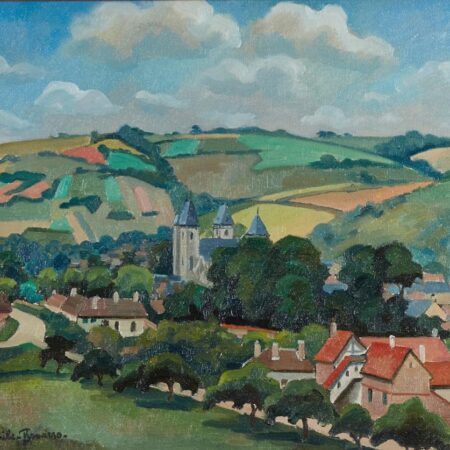 Paul-Emile Pissarro "Vue de Village" Oil on Canvas