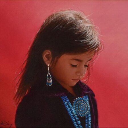 Larry Riley Navajo Girl Oil on Canvas