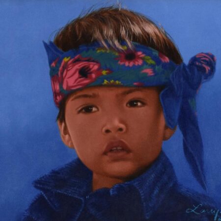 Larry Riley Navajo Boy Oil on Canvas
