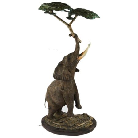 Christopher Smith Bronze Elephant Lamp Sculpture