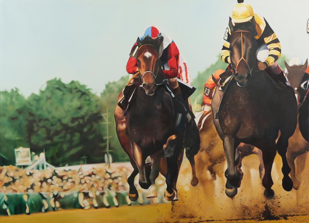 le_pho_banner 2 Terrence Fogarty Oil on Canvas Horse Racing