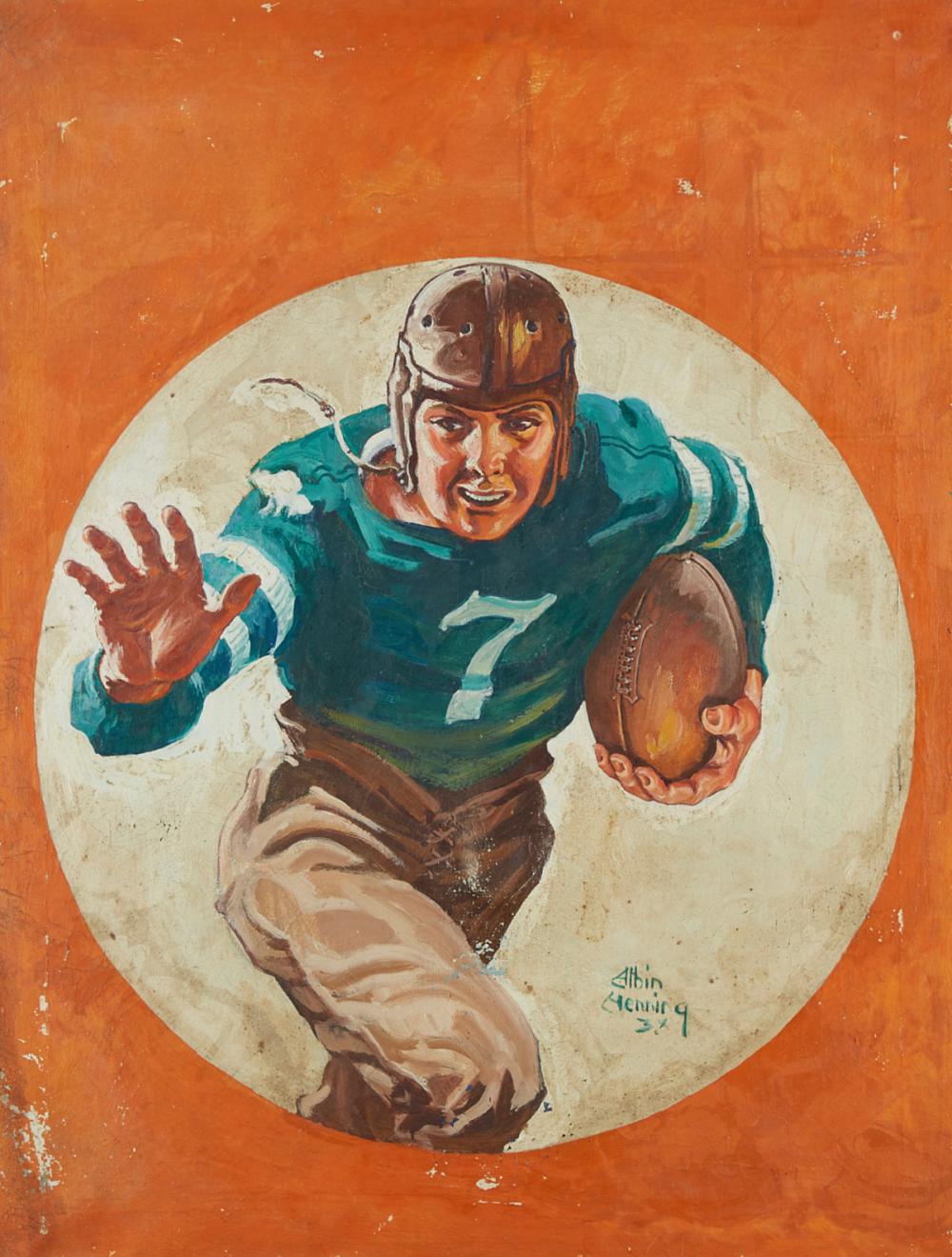 le_pho_banner 2 Albin Henning Football Painting Oil on Canvas Illustration