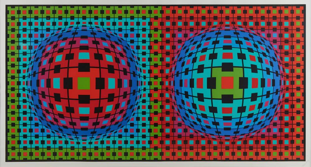 le_pho_banner 2 Victor Vasarely "Ionau" Color Screenprint