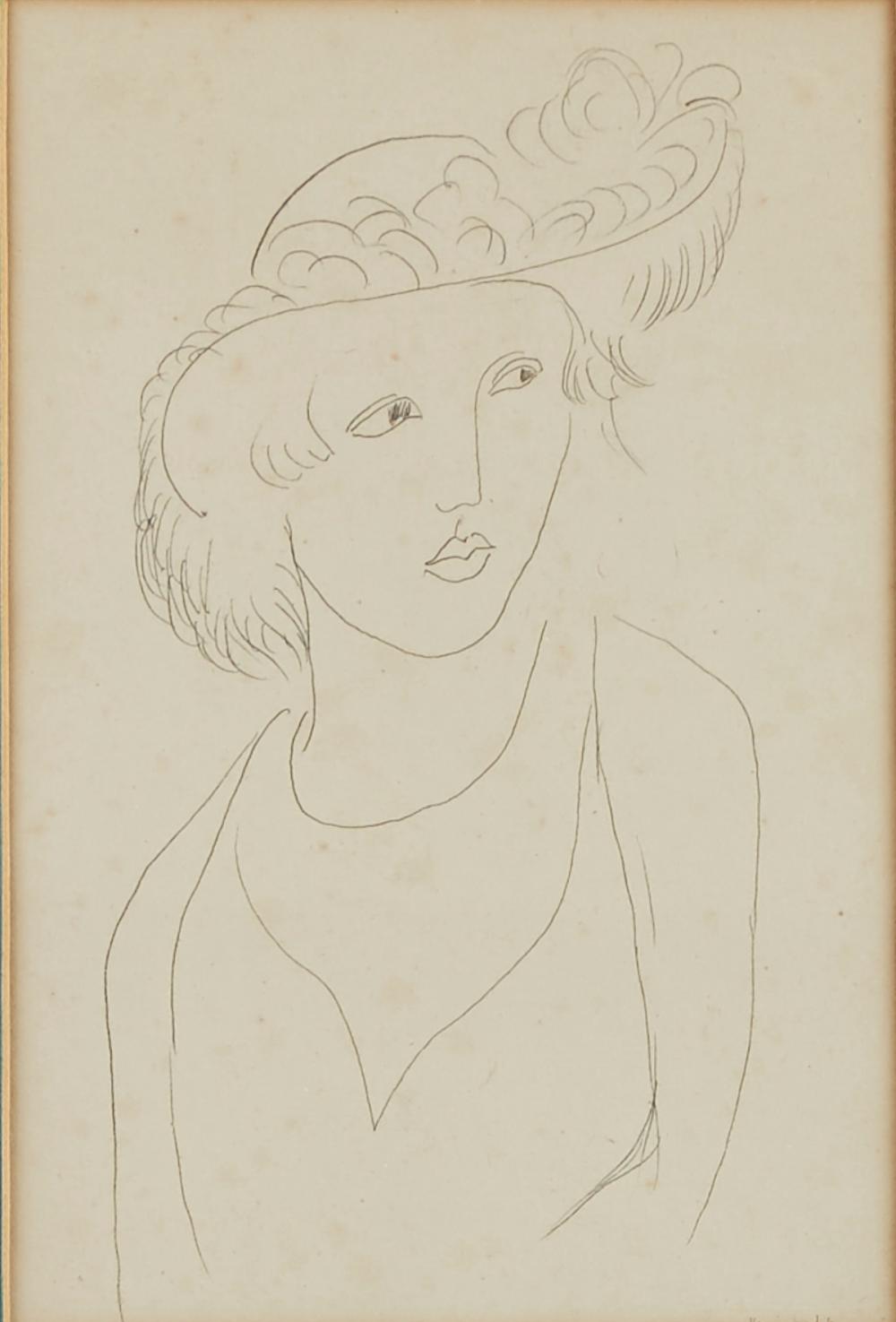 le_pho_banner 2 "Jeune Fille au Chapeau a Plumes" Lithograph Matisse