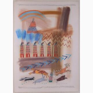 Jaune Quick-To-See Smith "Black Elk’s Dream" Pastel